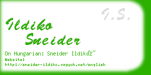 ildiko sneider business card